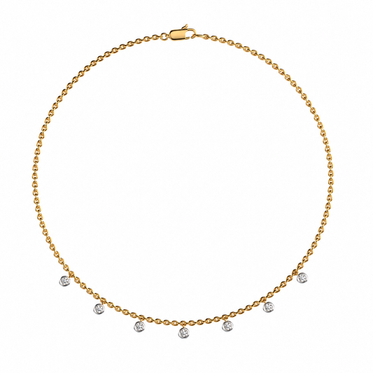 Beaded Elegance Diamond Pendant with Chain