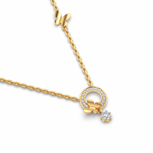 Butterfly Halo Necklace with Chain