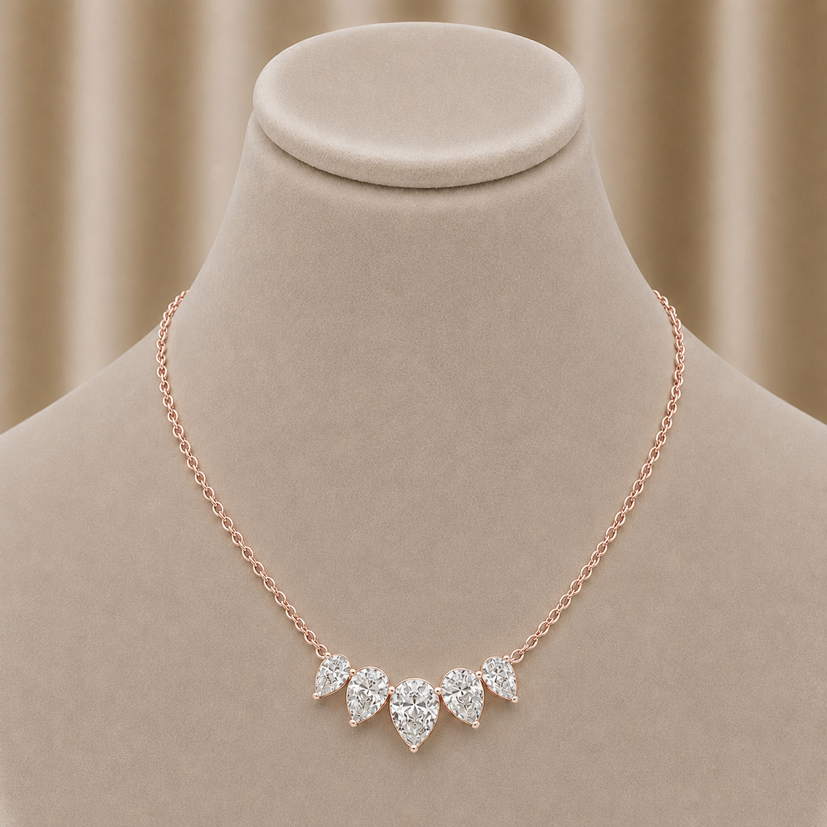 Erica Pear Shaped Diamond Necklace