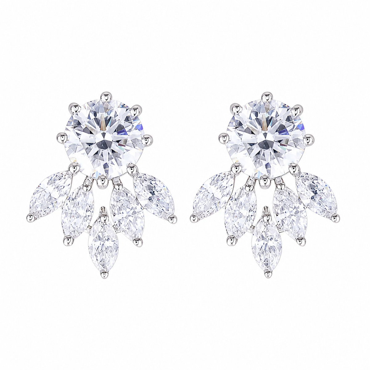 Flower Diamond Stud Earrings