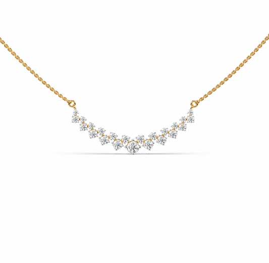 Scattered Curve Diamond Necklace
