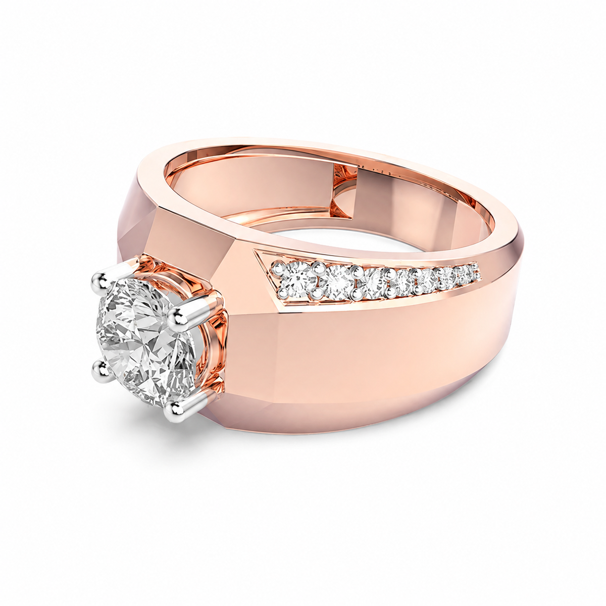 Minimal Brilliance Men's Diamond Band Ring