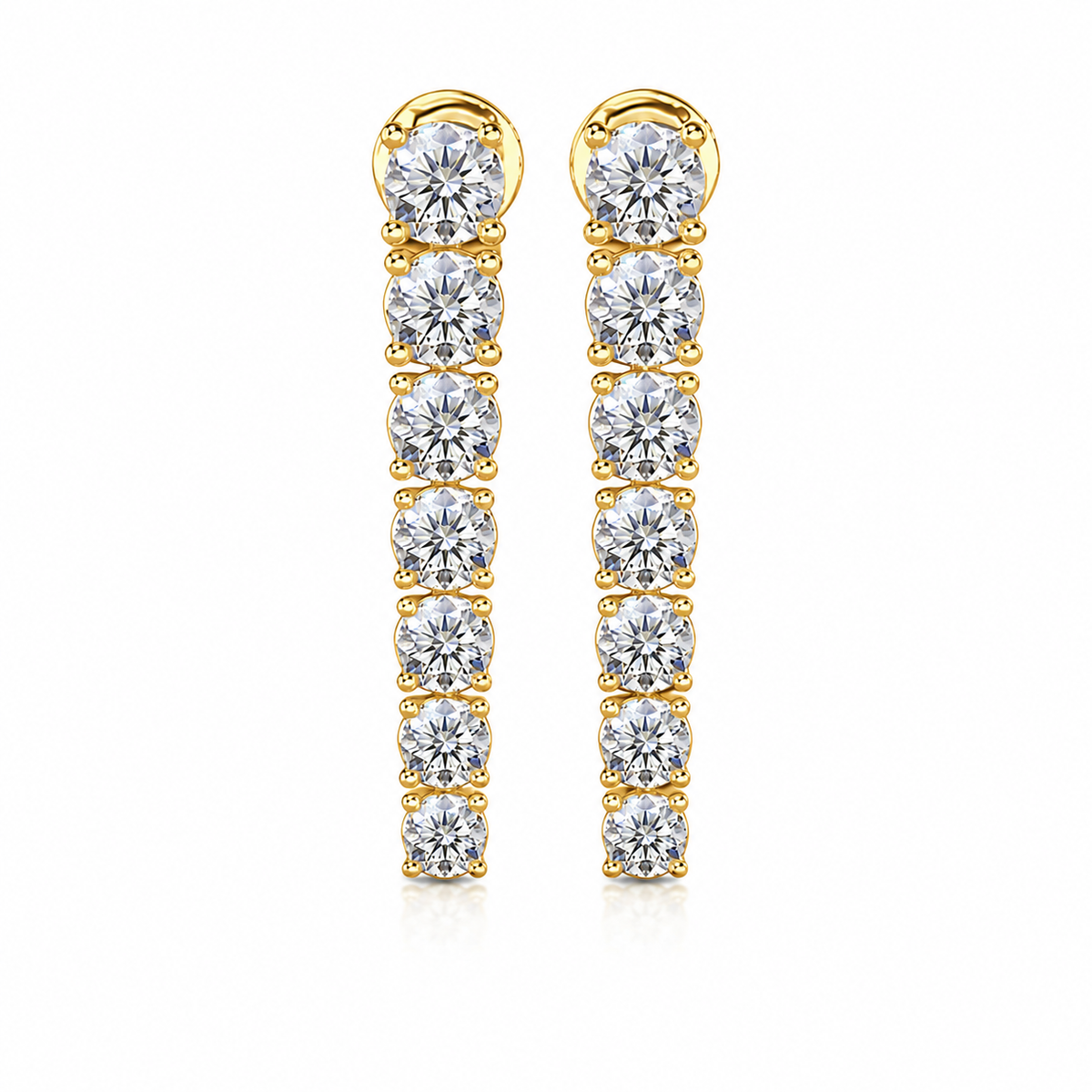 Round Diamond Danglers Earrings