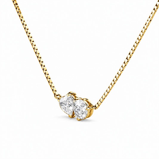 Toi Et Moi Heart and Round Necklace