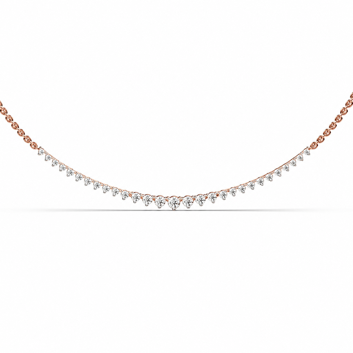 Graduated Line Diamond Necklace