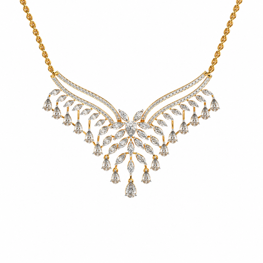 Glam of the Queen Diamond Cluster Pendant with Chain