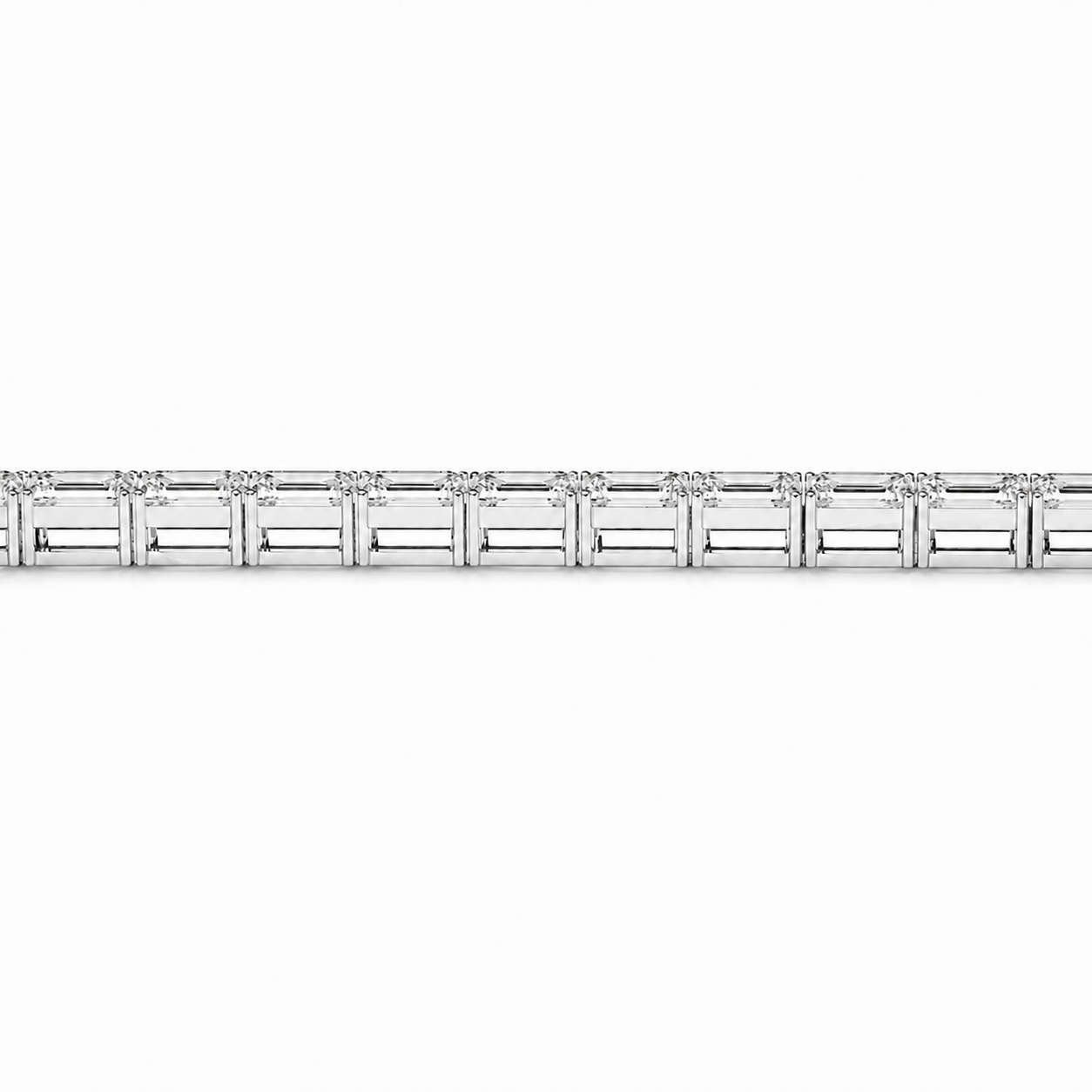 Emerald cut lab Diamond Tennis Bracelet