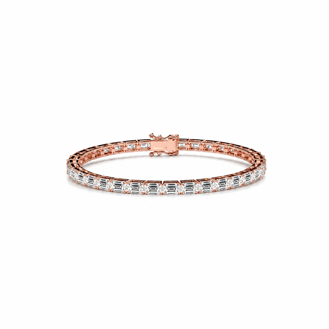 Emerald cut lab Diamond Tennis Bracelet