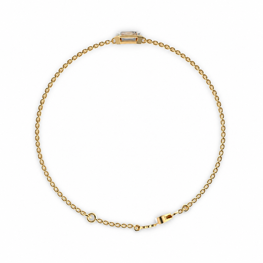 Minimal Everyday Emerald Diamond Bracelet