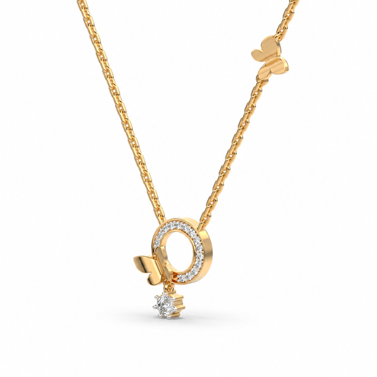 Butterfly Halo Necklace with Chain
