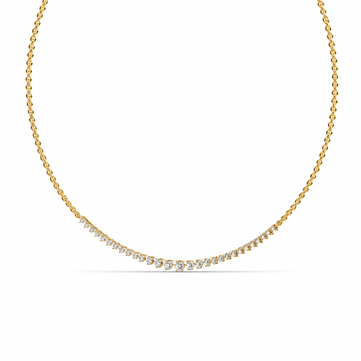 Graduated Line Diamond Necklace