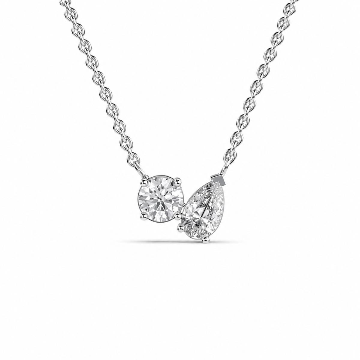 Glistening Toi Et Moi Pendant (With Chain)