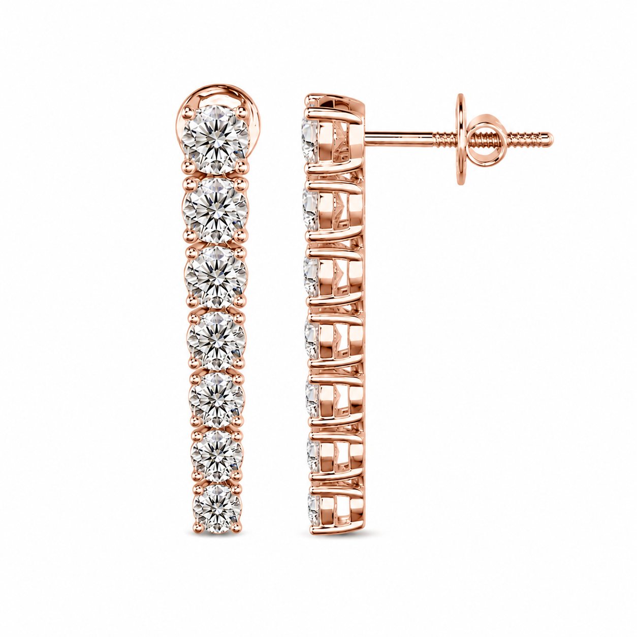 Round Diamond Danglers Earrings