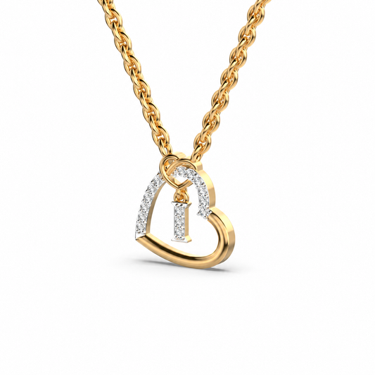 Key and Heart Diamond Necklace