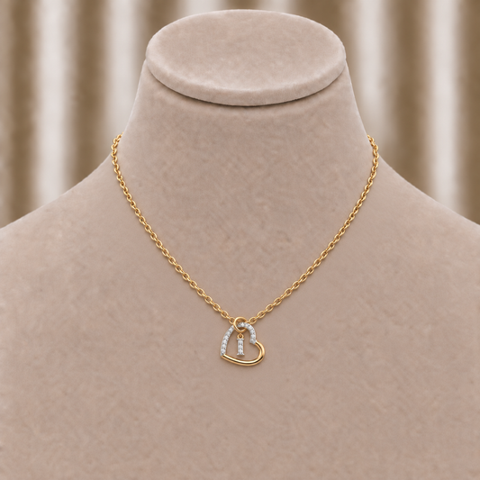 Key and Heart Diamond Necklace