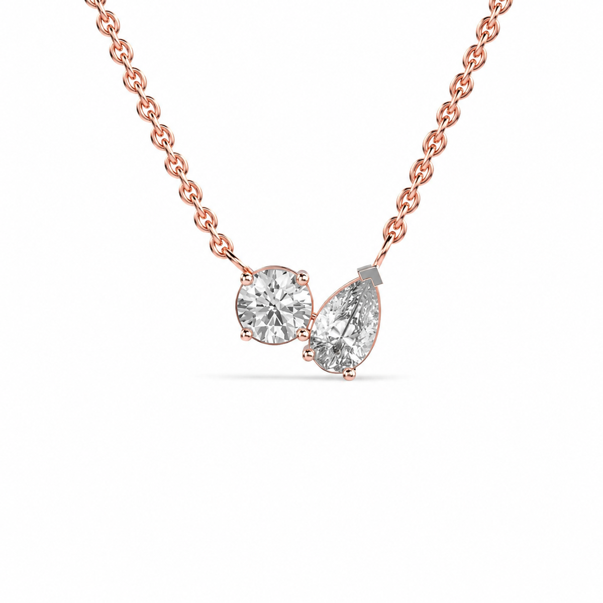 Glistening Toi Et Moi Pendant (With Chain)