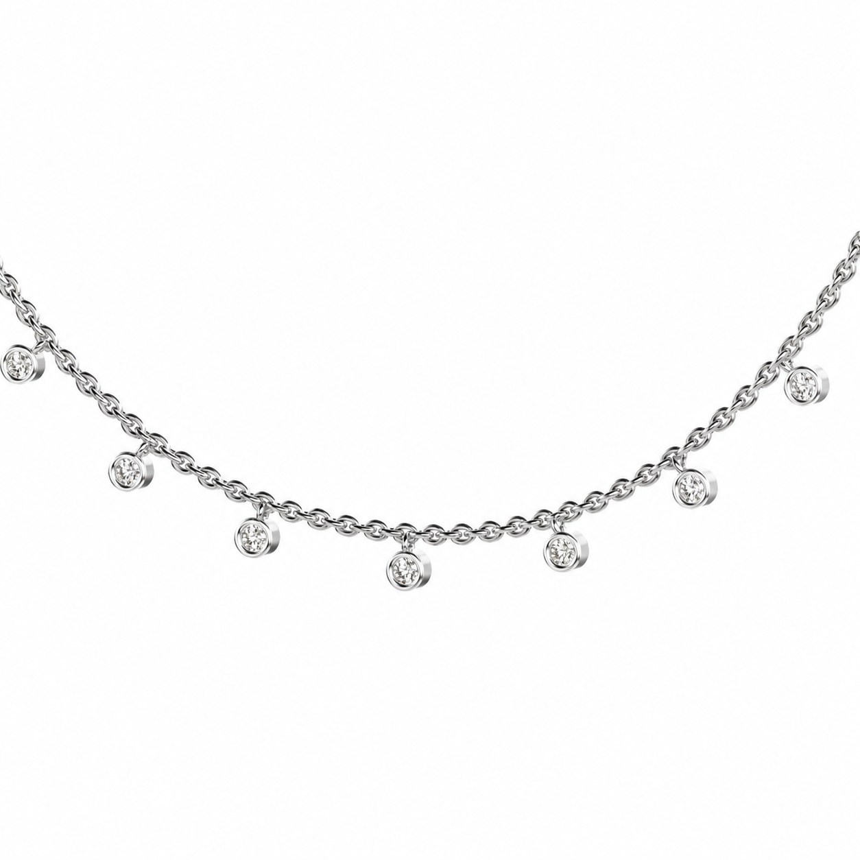Beaded Elegance Diamond Pendant with Chain