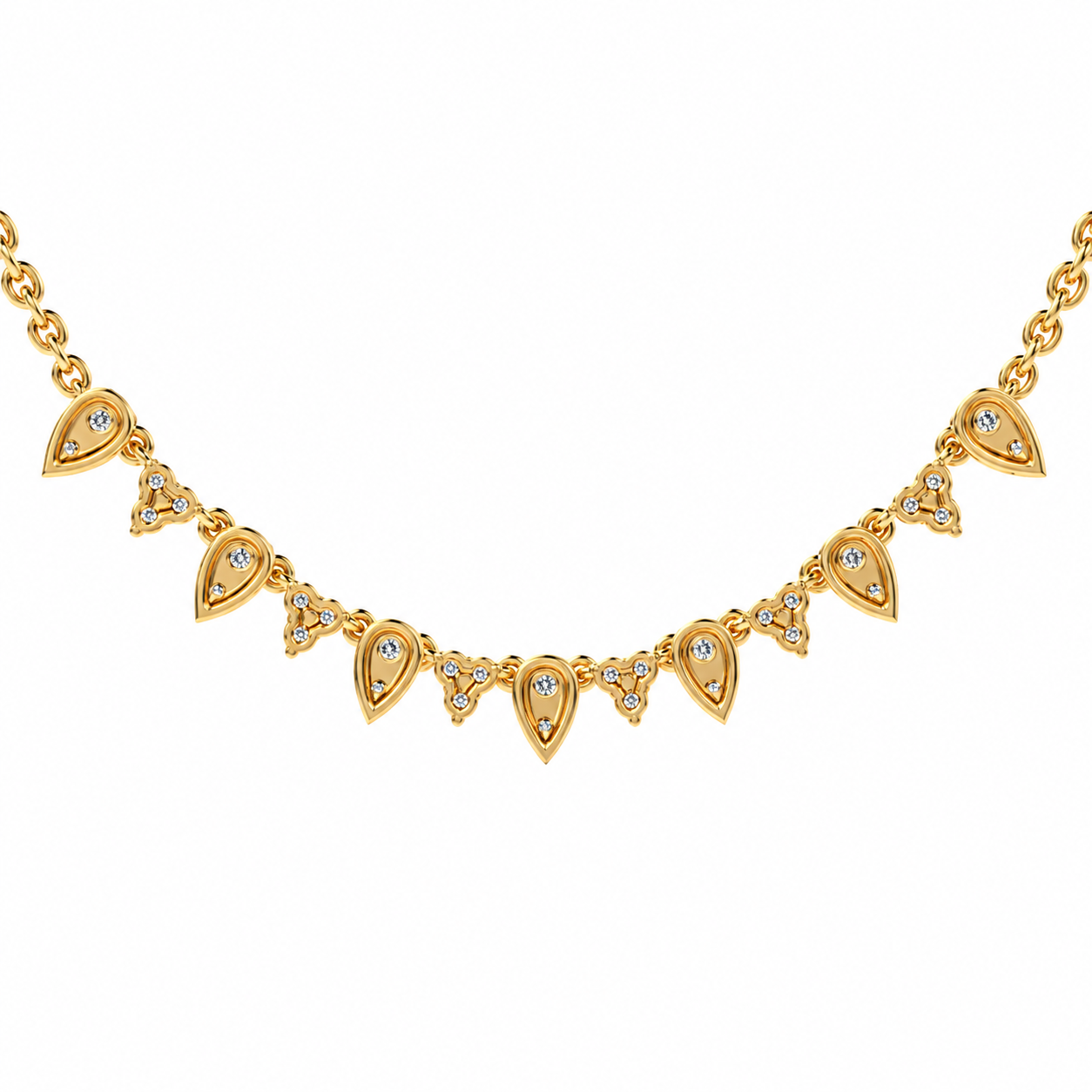 Stacked Grace Pear Diamond Necklace