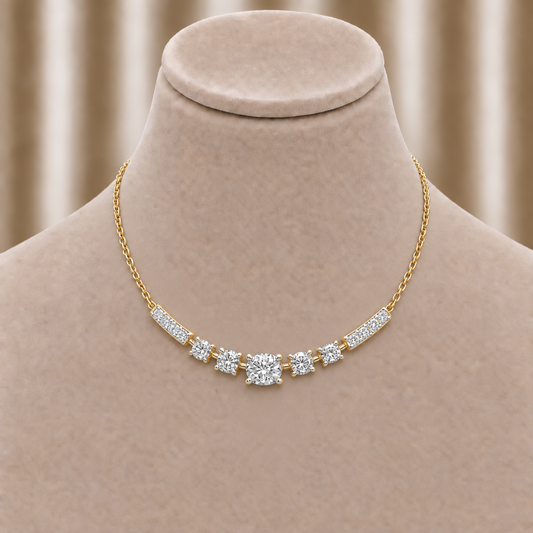 Cascade Curve Diamond Necklace