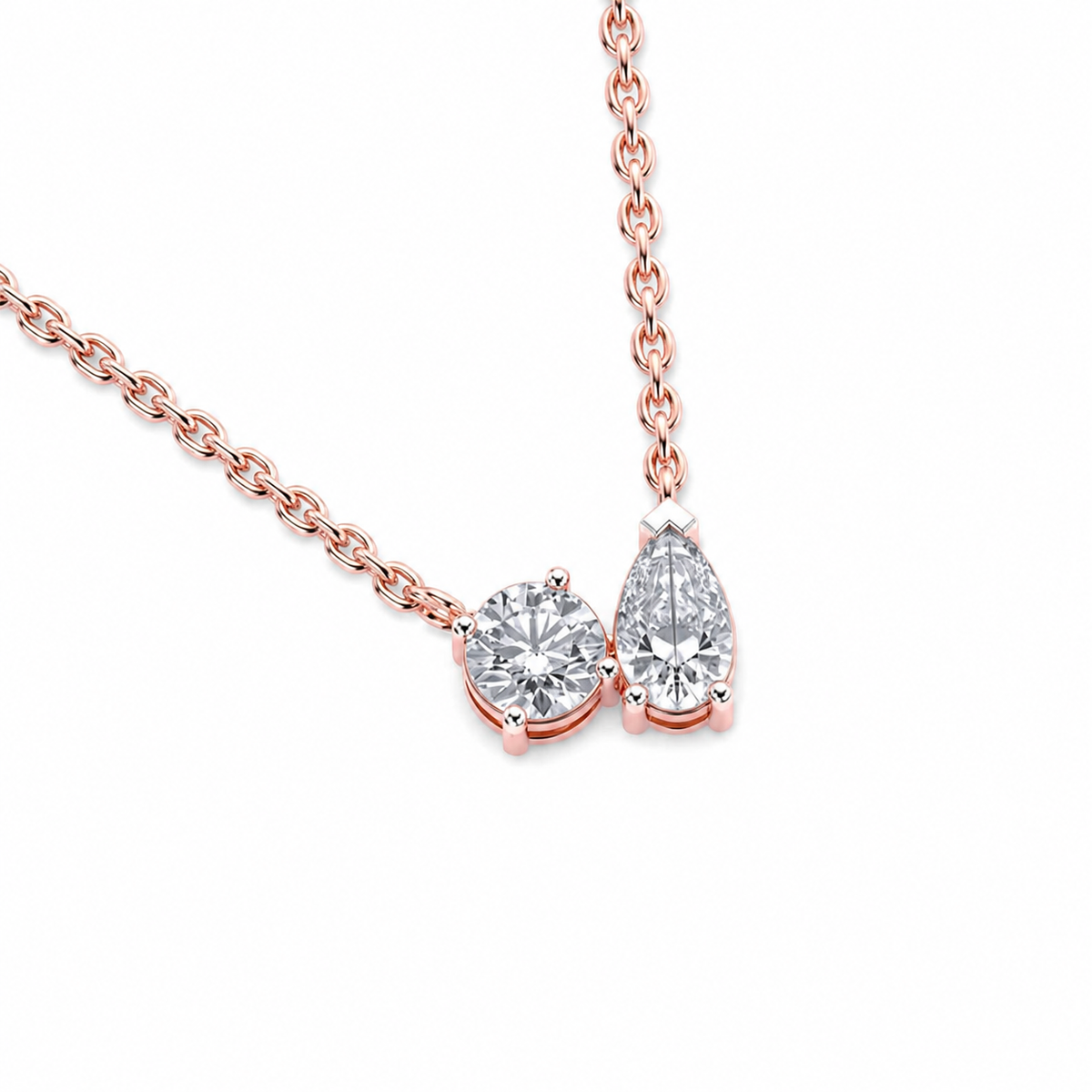 Glistening Toi Et Moi Pendant (With Chain)