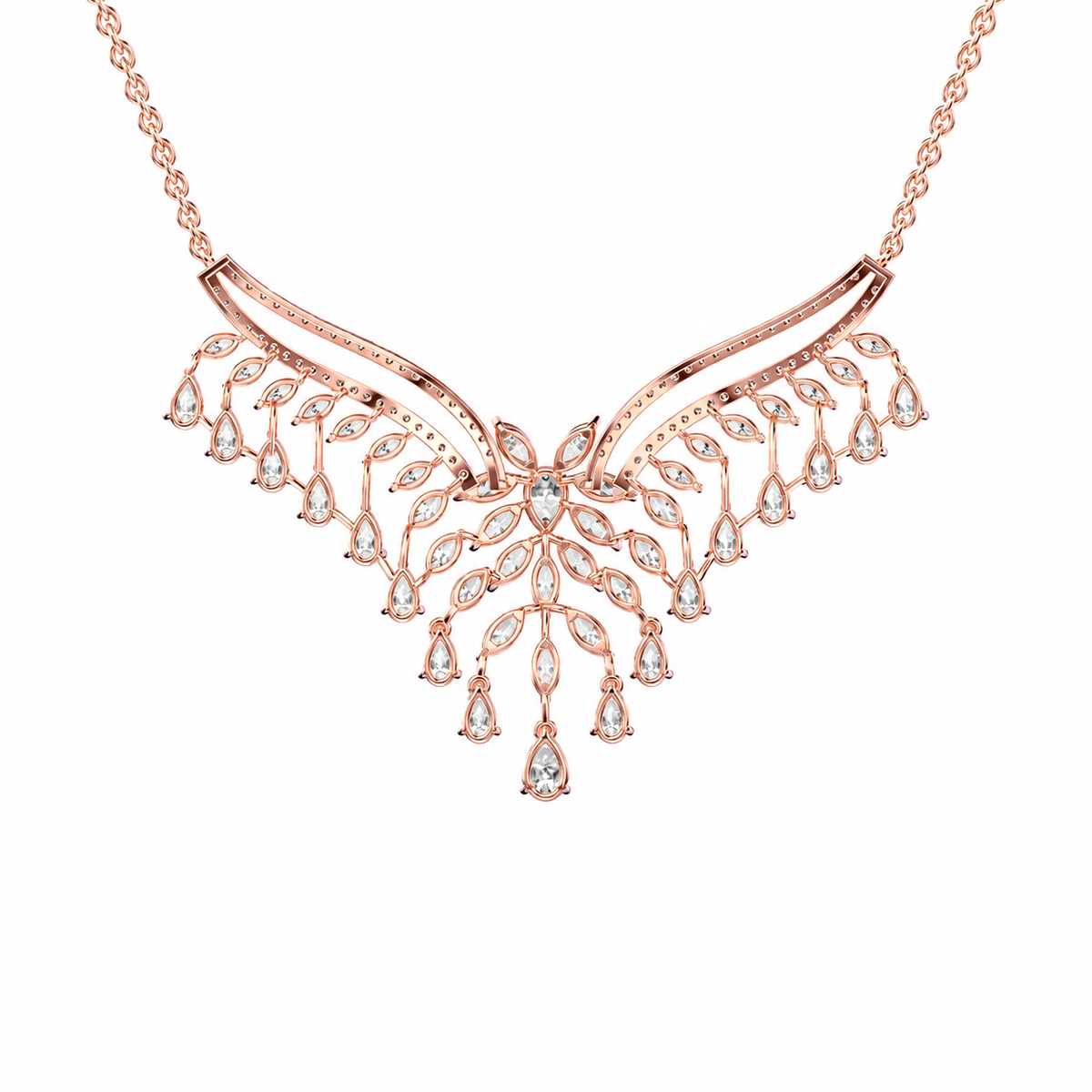Glam of the Queen Diamond Cluster Pendant with Chain