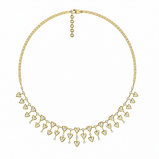 Aurora Triangle Diamond Cascade Necklace
