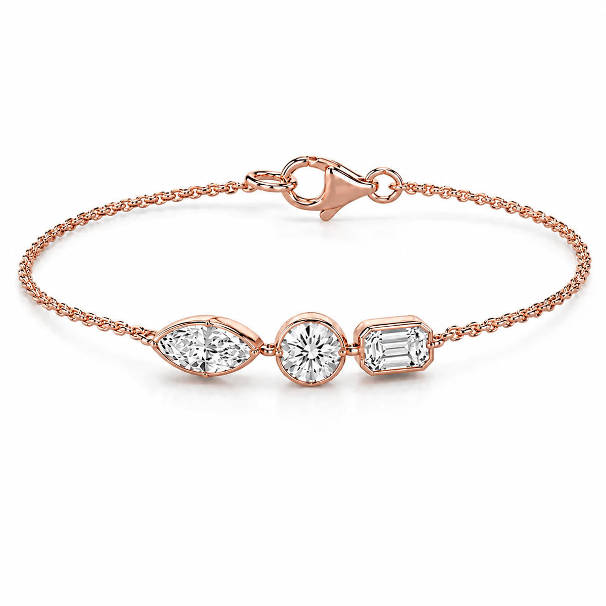Three Stone Diamond Everyday Bracelet