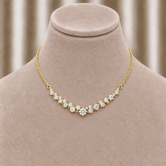 Scattered Curve Diamond Necklace