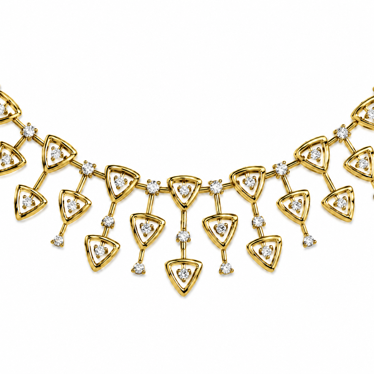 Aurora Triangle Diamond Cascade Necklace