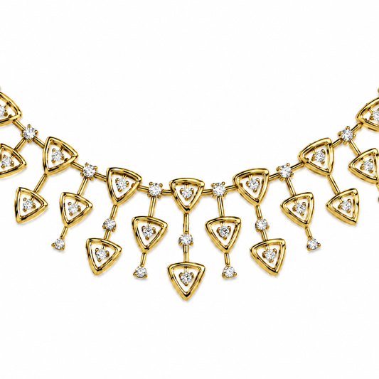 Aurora Triangle Diamond Cascade Necklace
