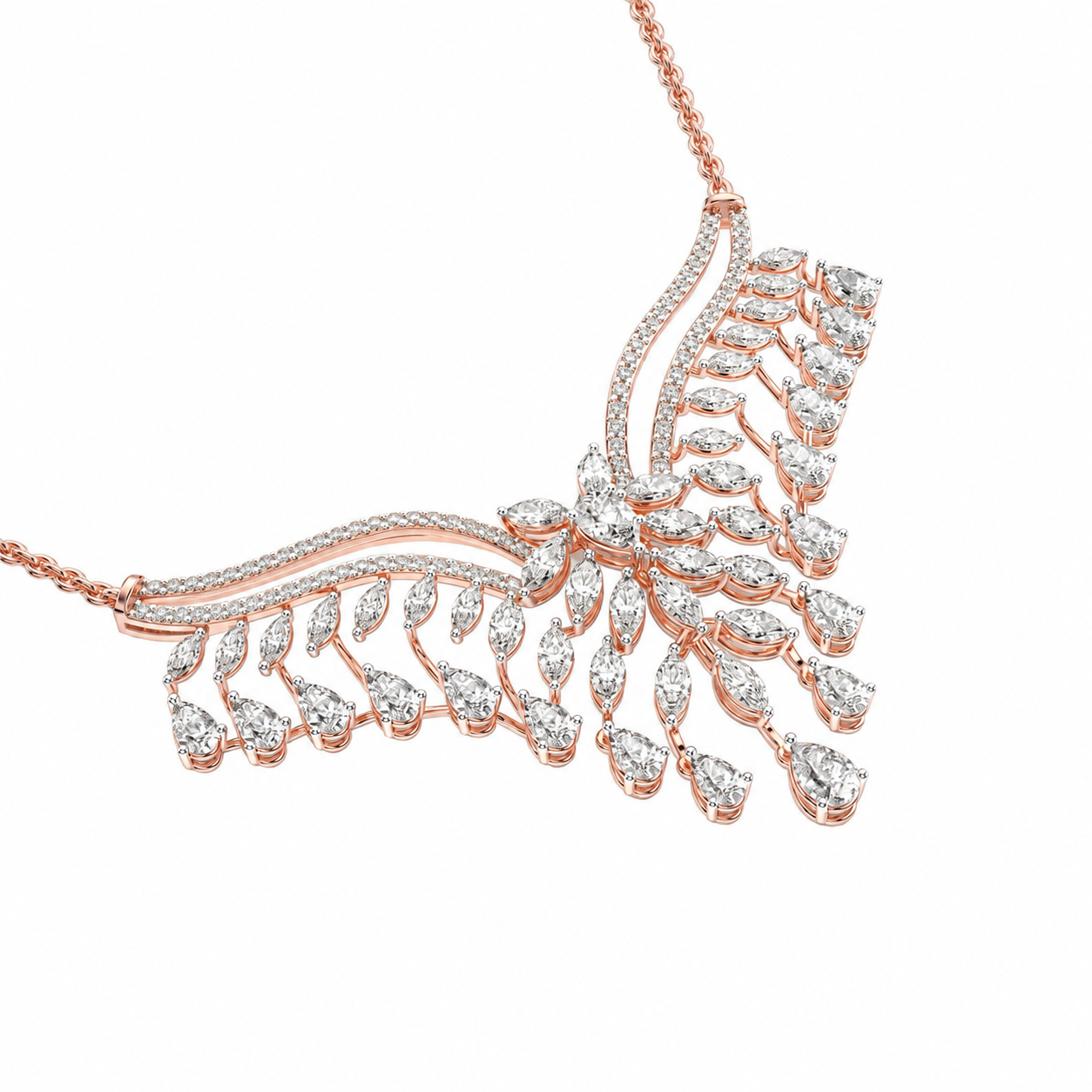 Glam of the Queen Diamond Cluster Pendant with Chain
