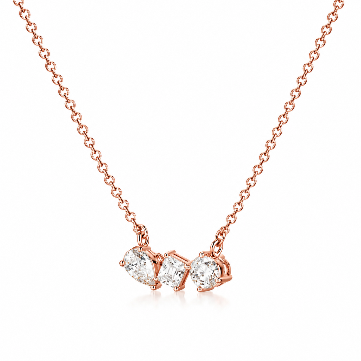 Three Stone Diamond Necklace