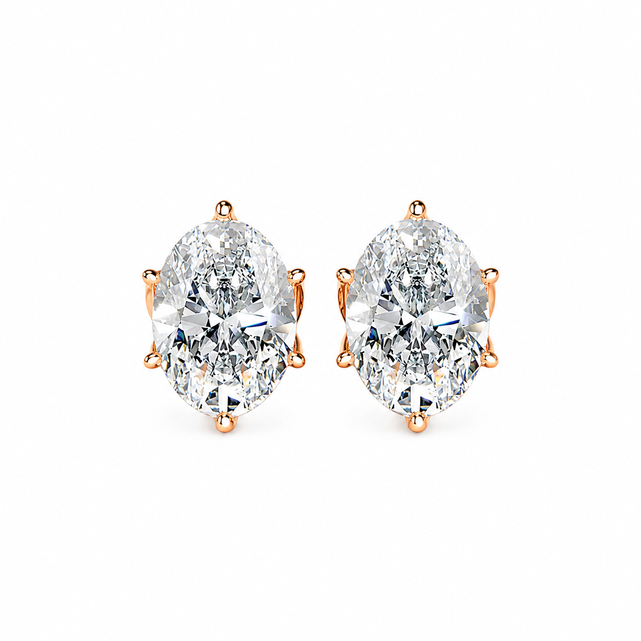 Lotus Radiance with Oval Solitaire Stud