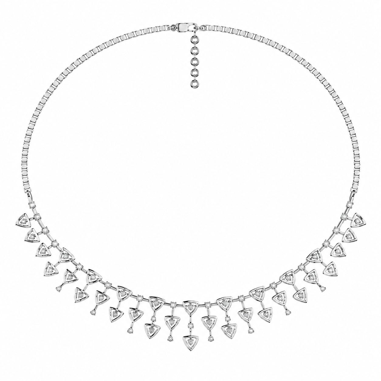 Aurora Triangle Diamond Cascade Necklace