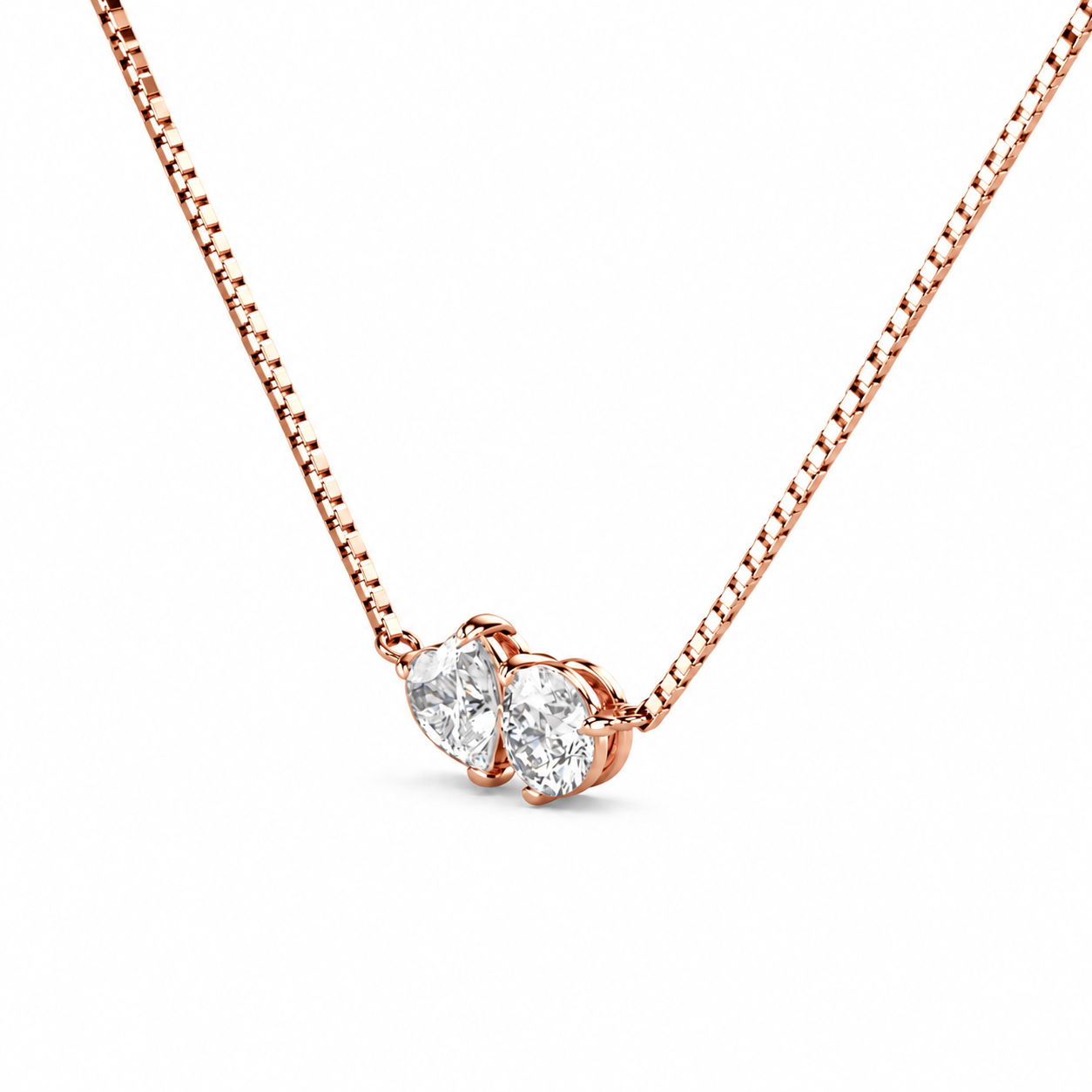 Toi Et Moi Heart and Round Necklace