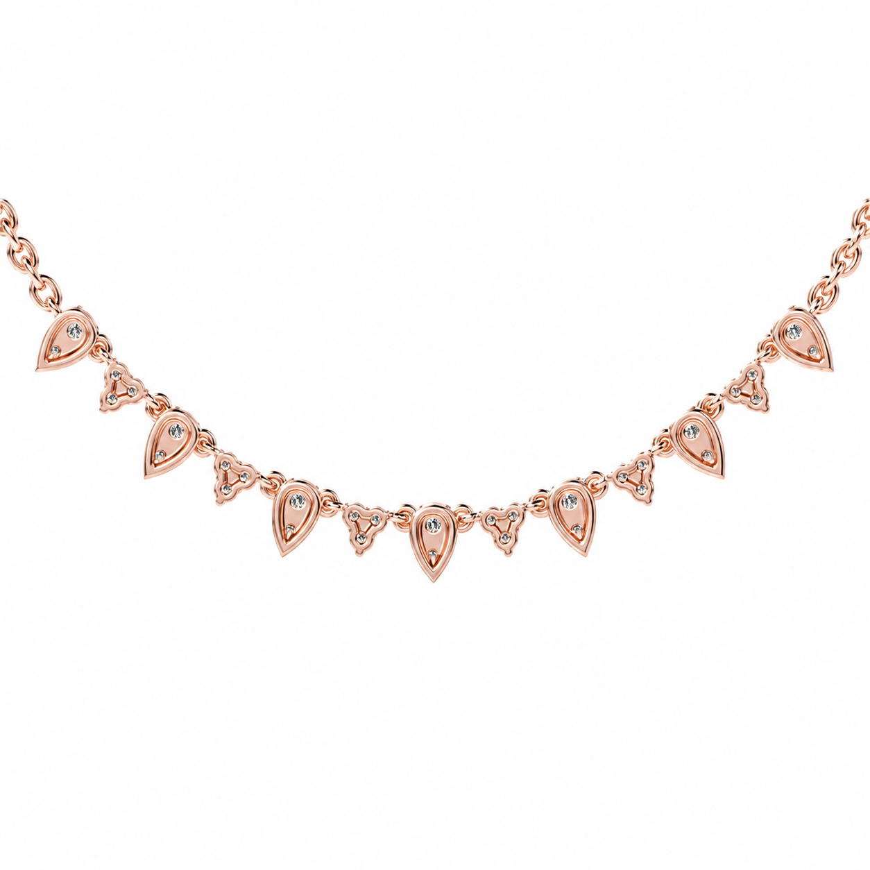 Stacked Grace Pear Diamond Necklace