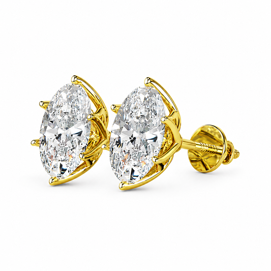 Lotus Radiance with Oval Solitaire Stud