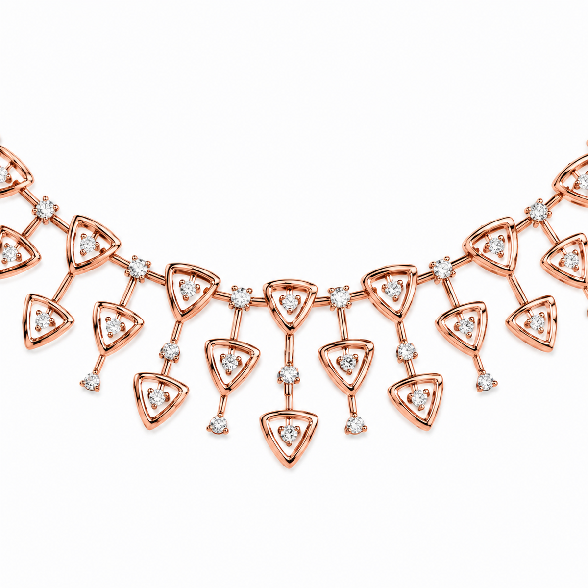 Aurora Triangle Diamond Cascade Necklace