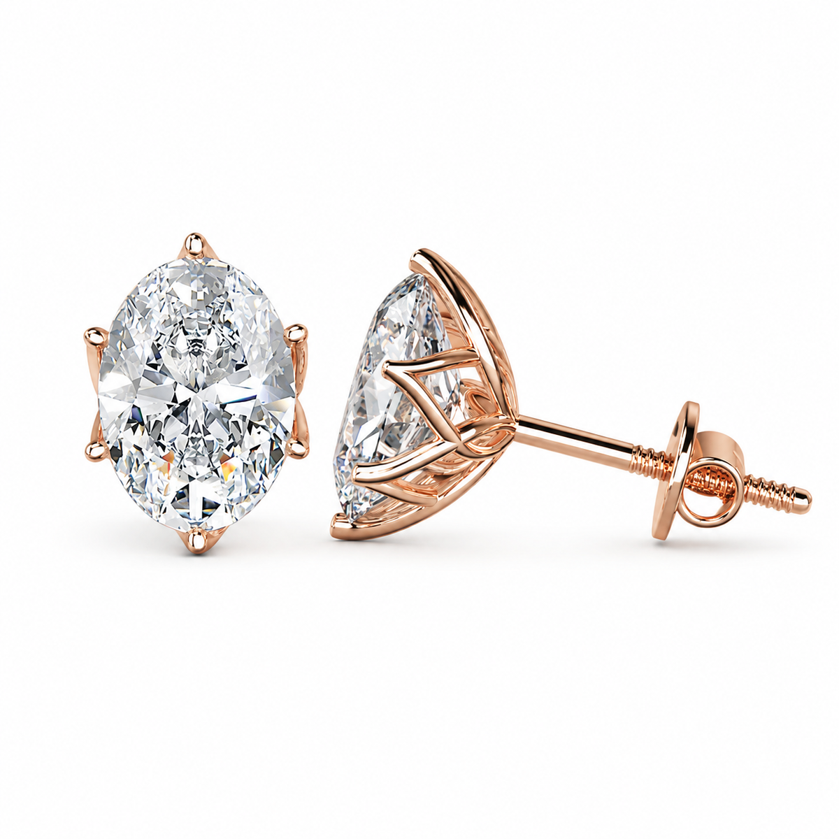Lotus Radiance with Oval Solitaire Stud