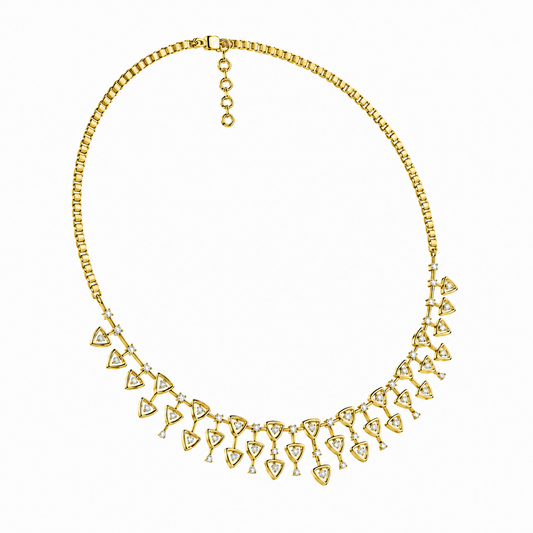 Aurora Triangle Diamond Cascade Necklace