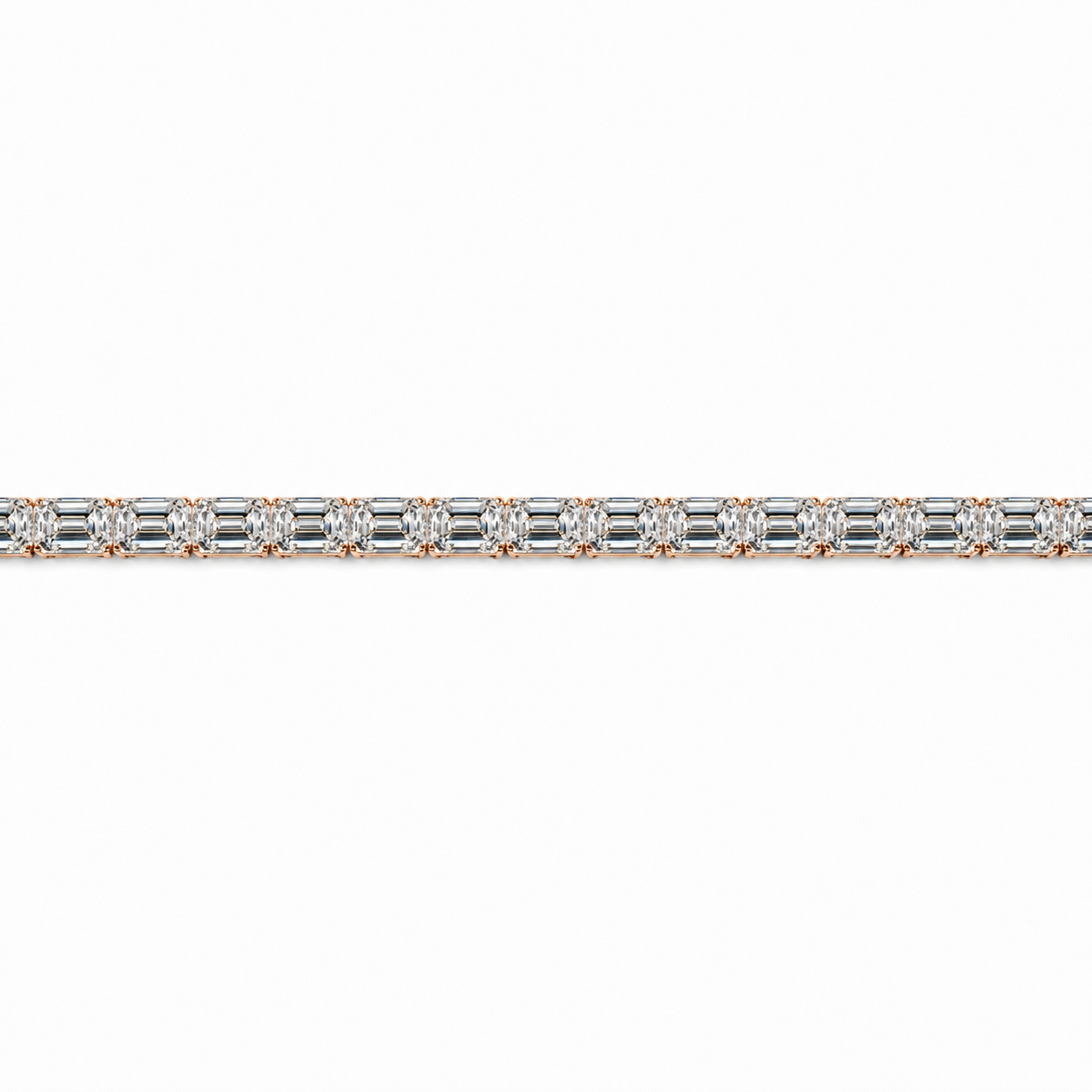 Emerald cut lab Diamond Tennis Bracelet