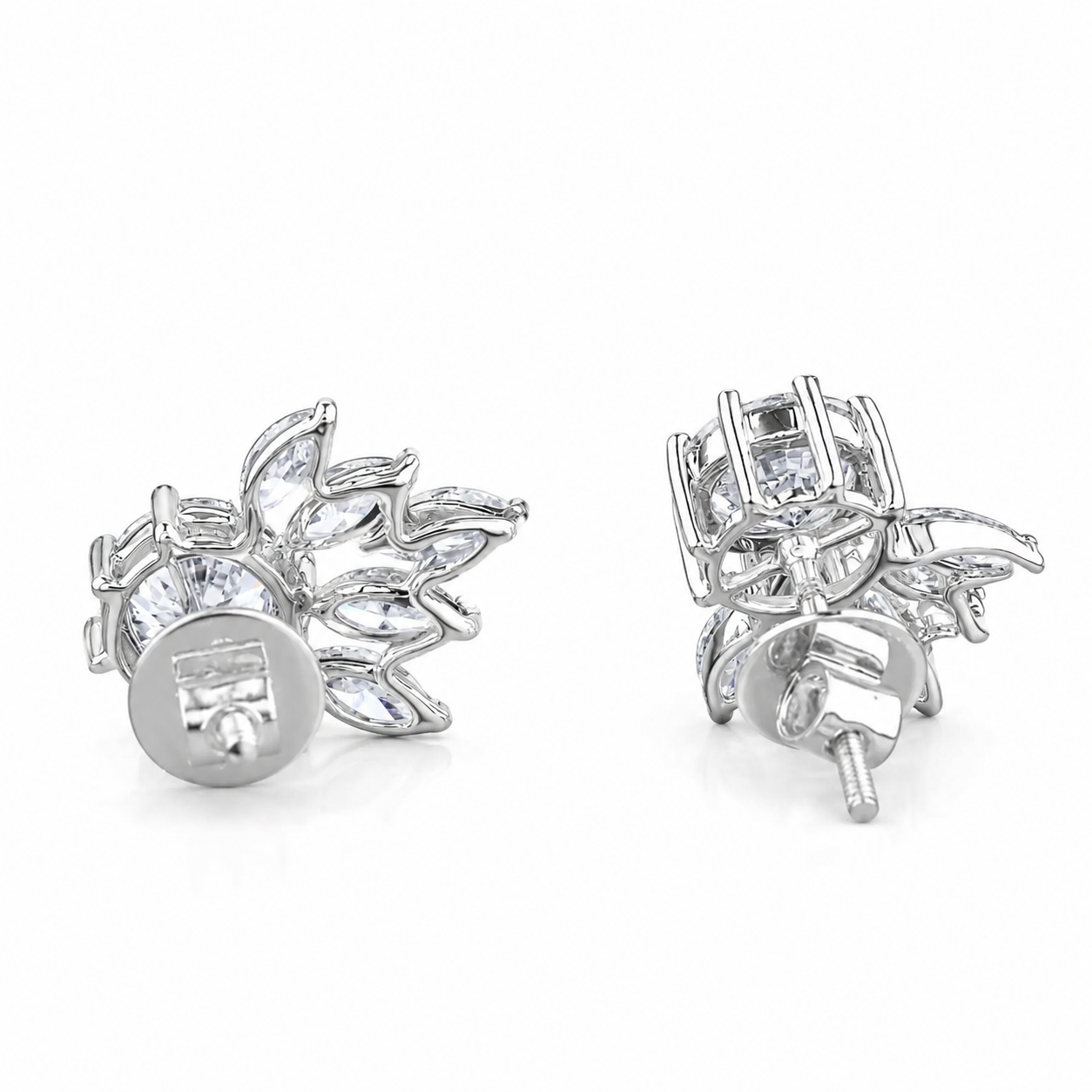 Flower Diamond Stud Earrings