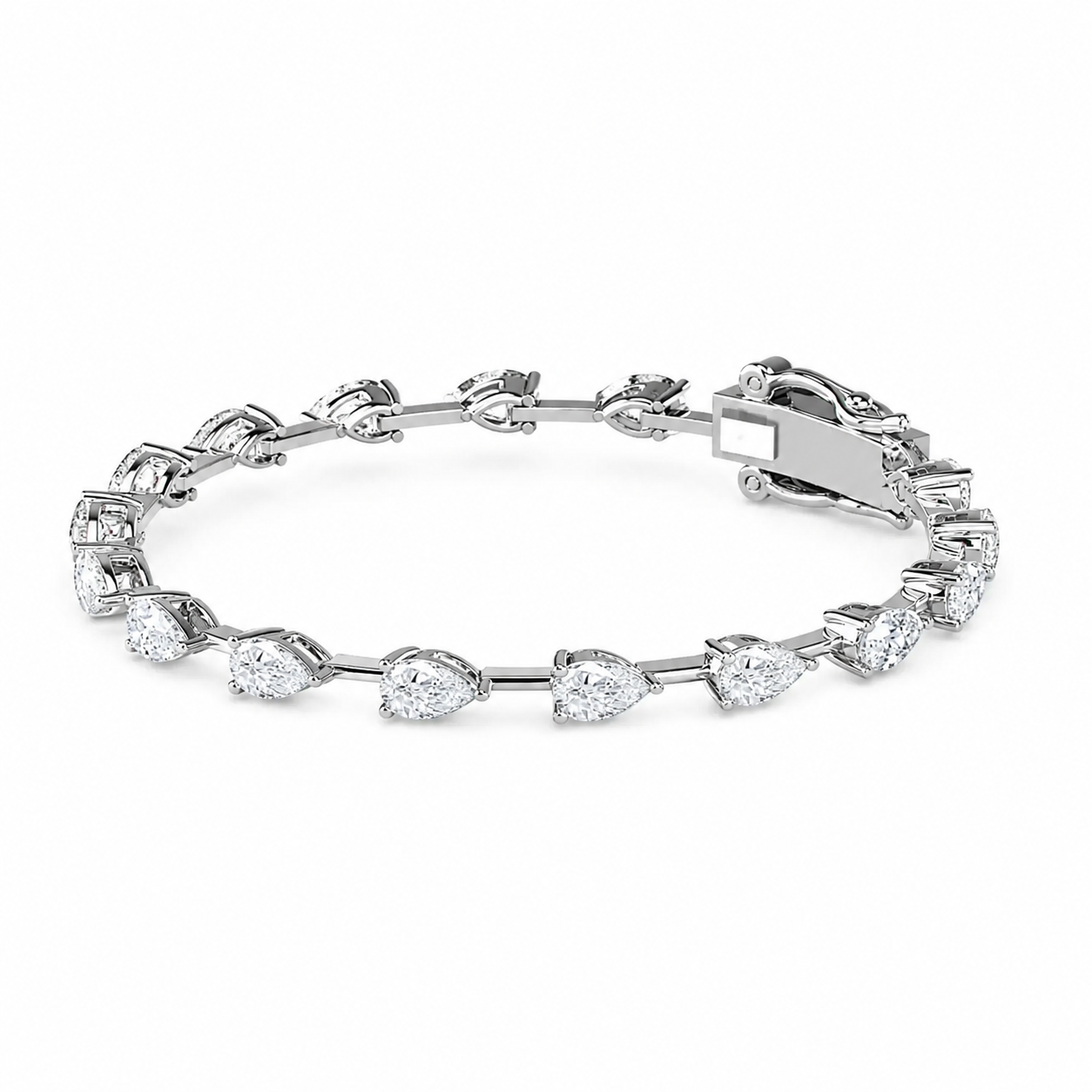 East West Pear Shaped Tennis Bracelet