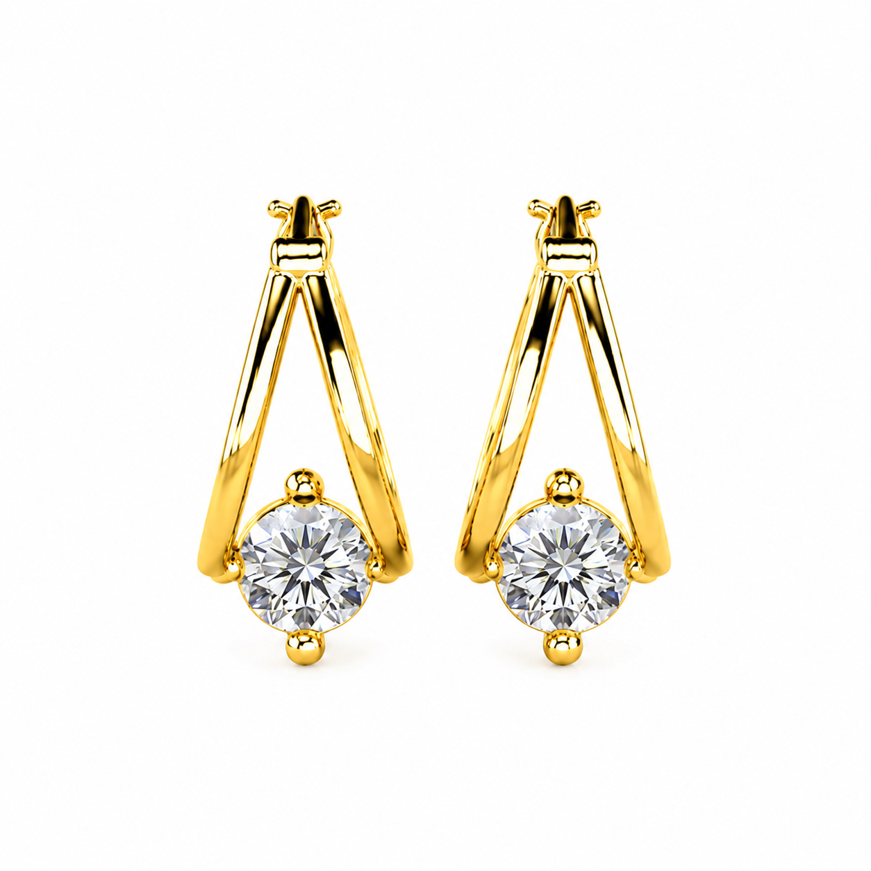 Round Diamond Hoop Earrings