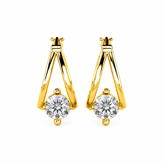 Round Diamond Hoop Earrings