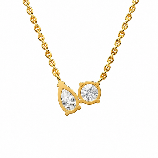 Glistening Toi Et Moi Pendant (With Chain)