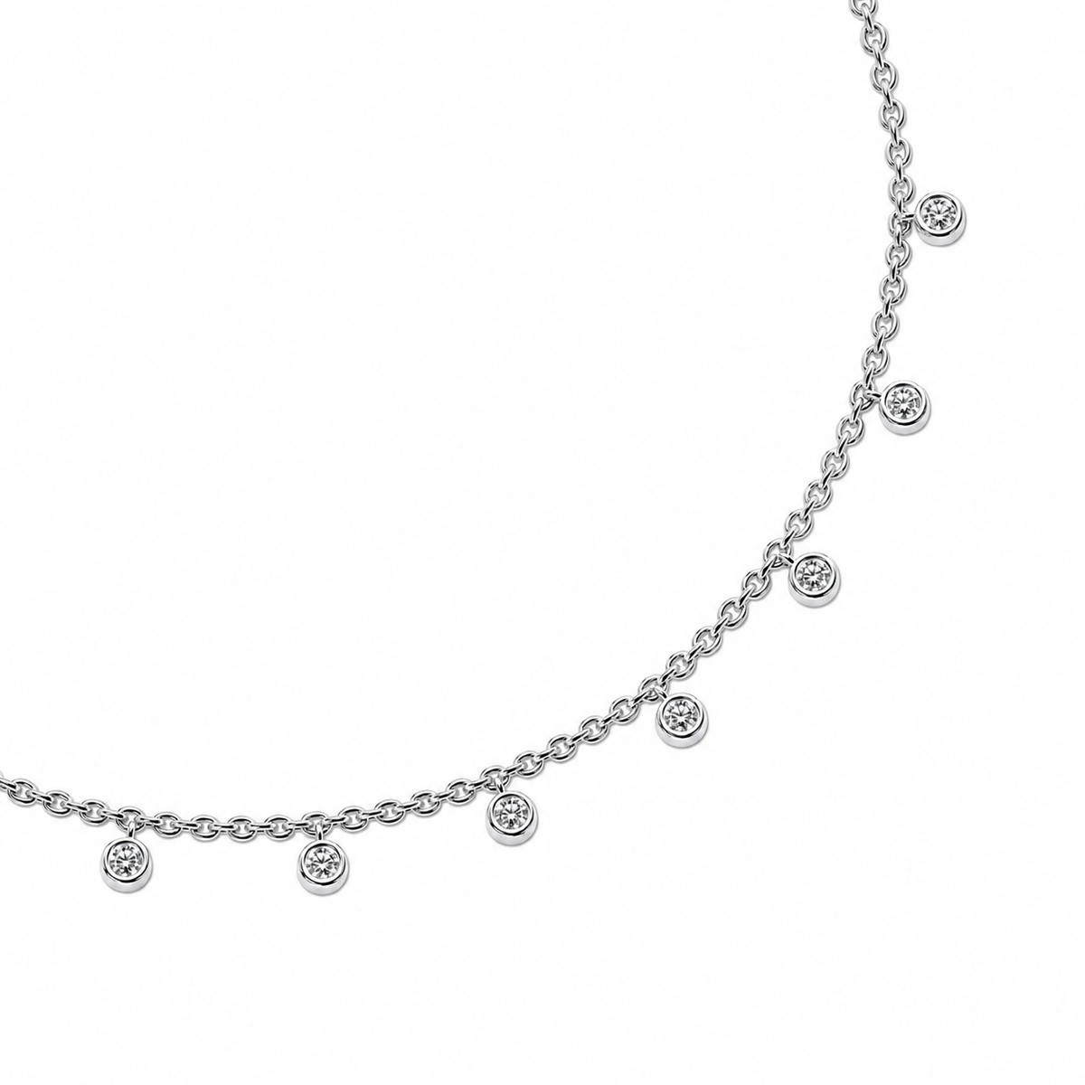 Beaded Elegance Diamond Pendant with Chain