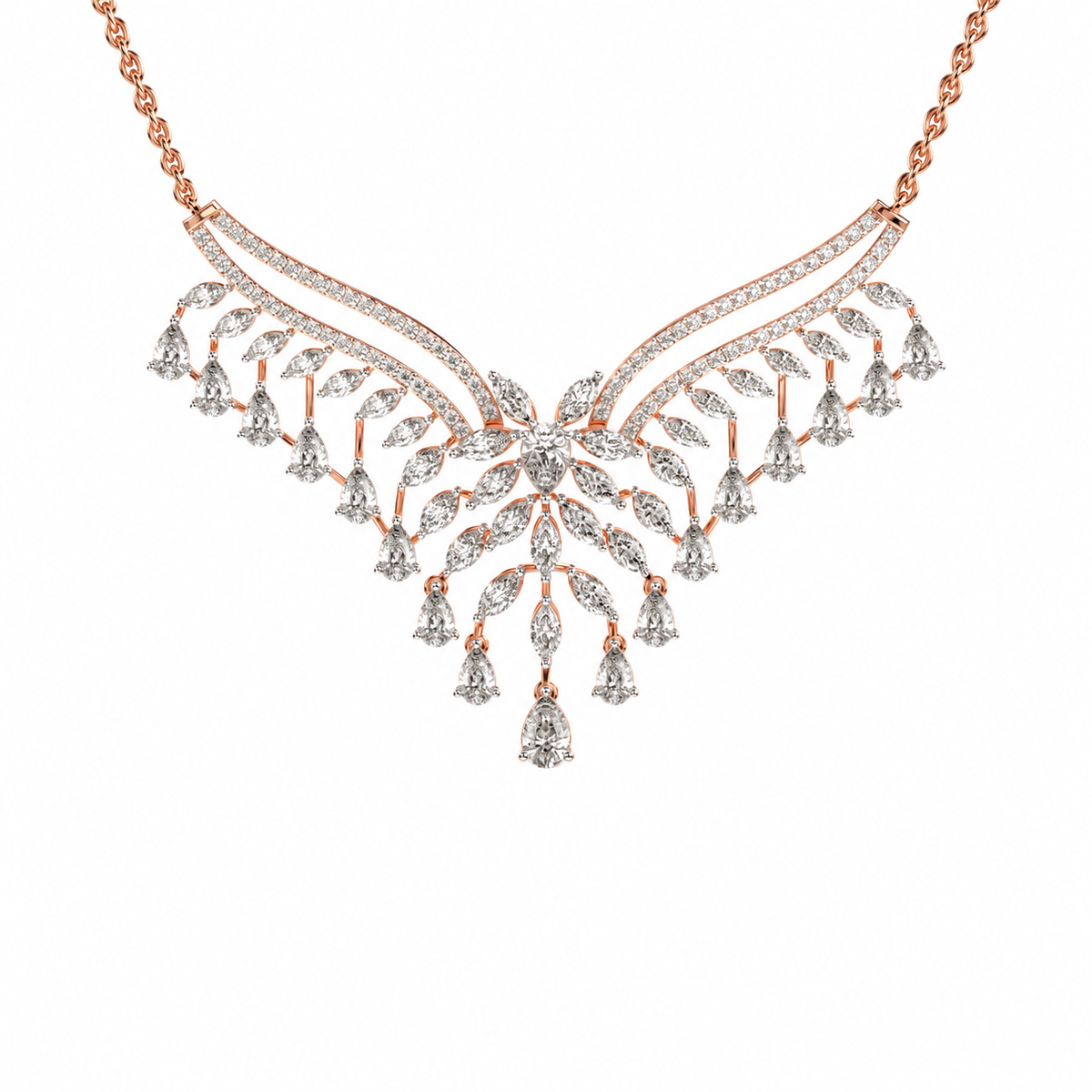 Glam of the Queen Diamond Cluster Pendant with Chain