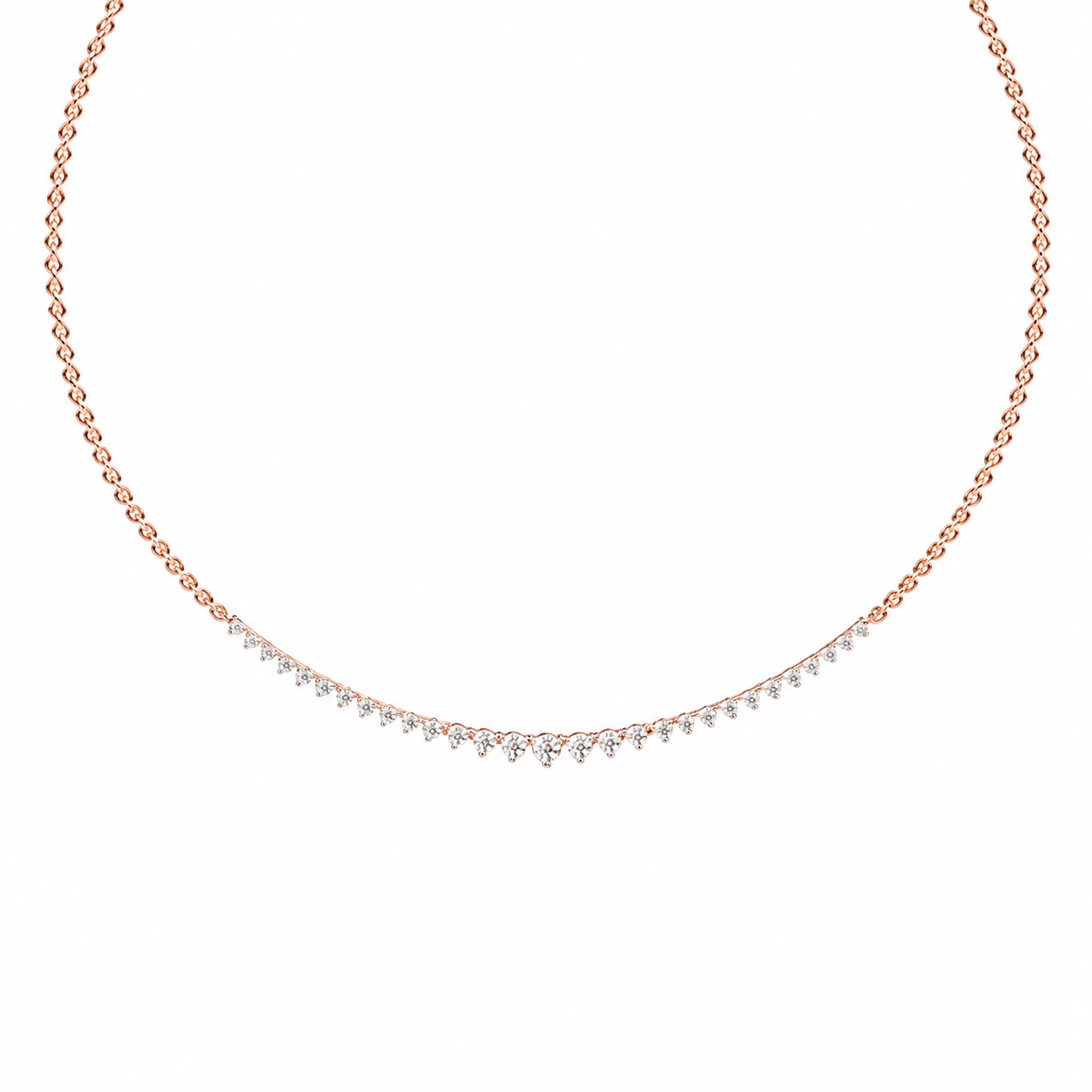 Graduated Line Diamond Necklace