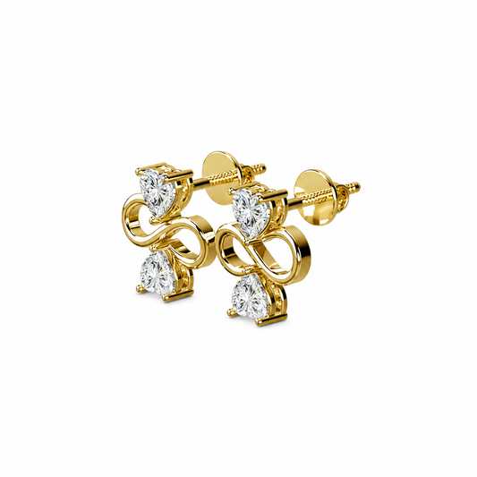 Heart Shape Diamond Infinity Studs